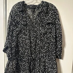 Lane Bryant Black‎ and White Patterned Dress